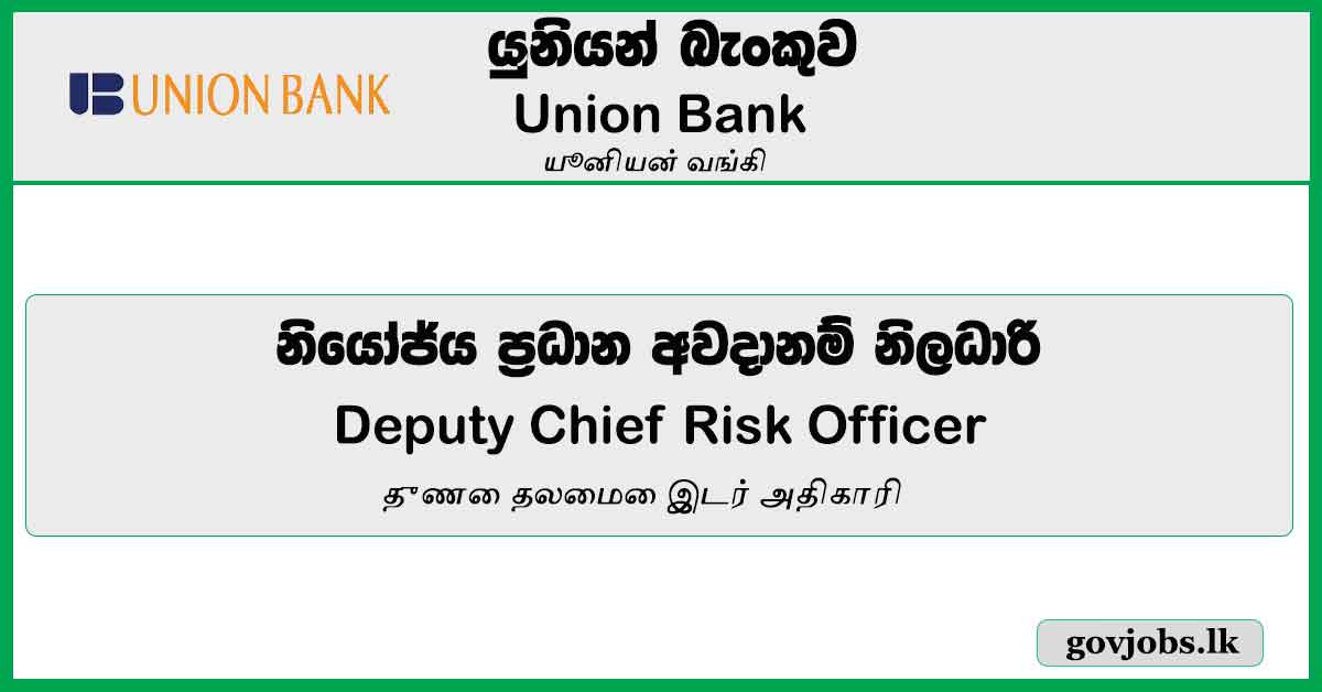 Deputy Chief Risk Officer - Union Bank of Colombo PLC Job Vacancies 2024