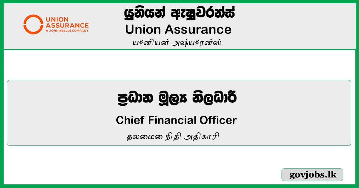 Chief Financial Officer – Union Assurance Job Vacancies 2024
