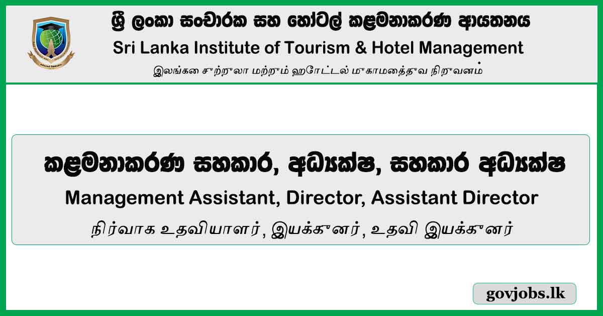 Management Assistant, Director, Assistant Director – Sri Lanka Institute of Tourism & Hotel Management Job Vacancies 2024