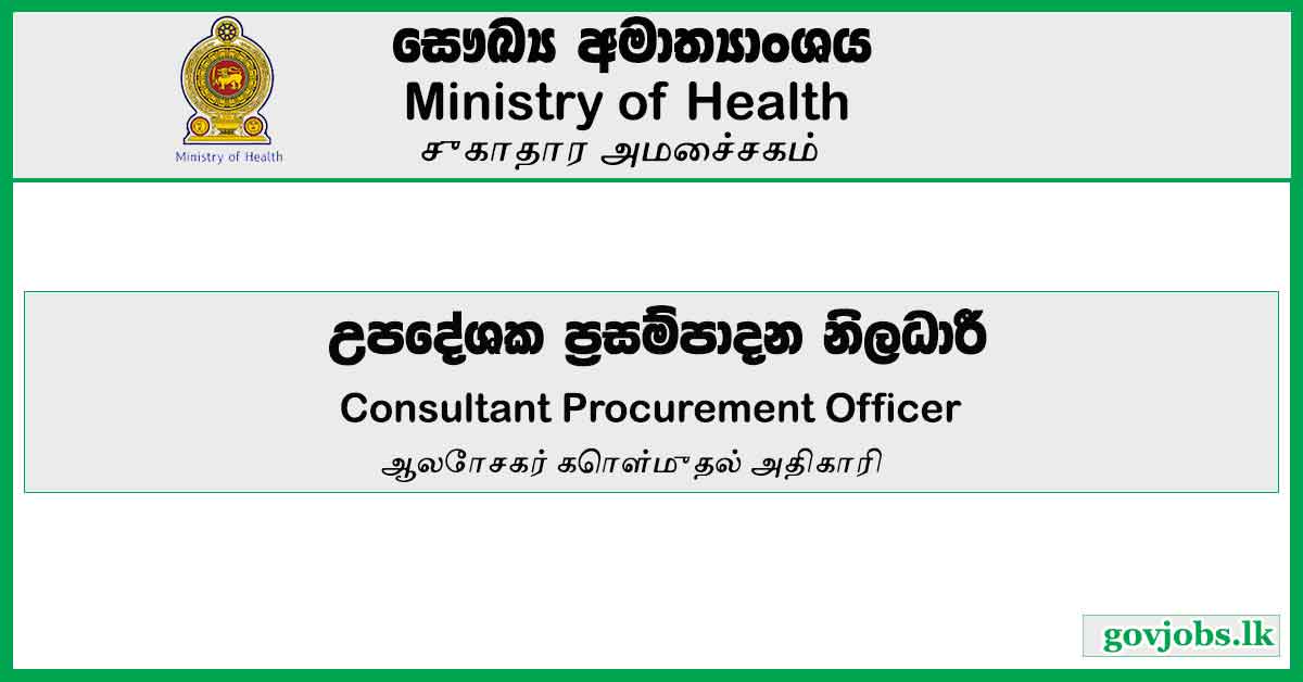 Consultant Procurement Officer - Ministry of Health Job Vacancies 2024
