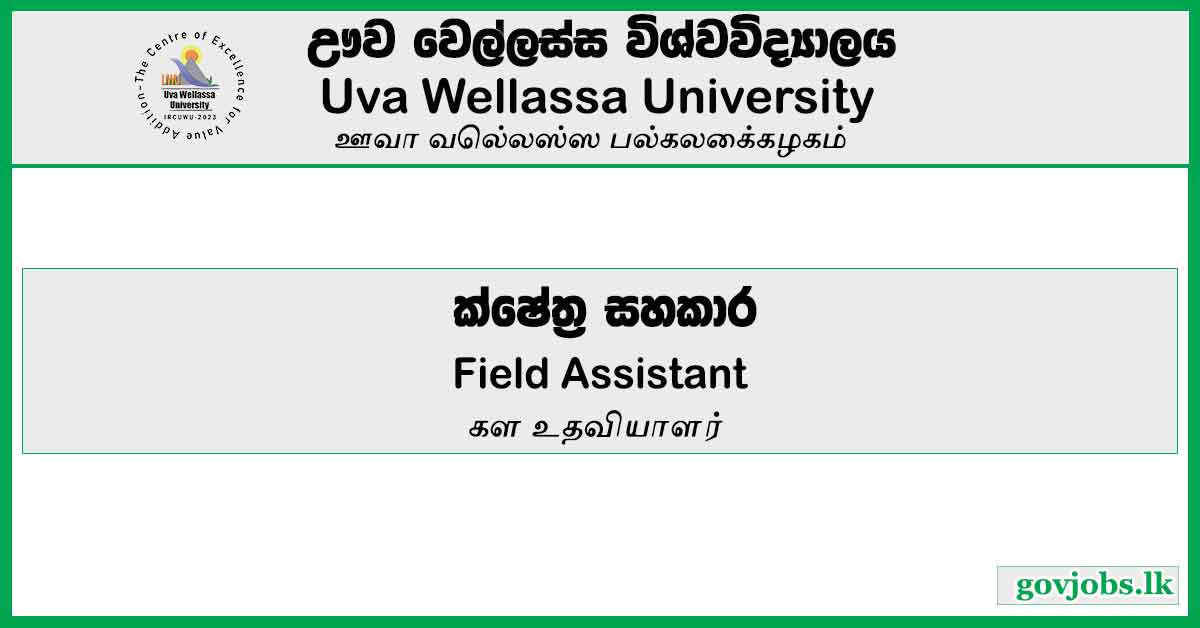 Field Assistant for Forest Dynamic Plot in Sinharaja – Uva Wellassa University Job Vacancies 2024