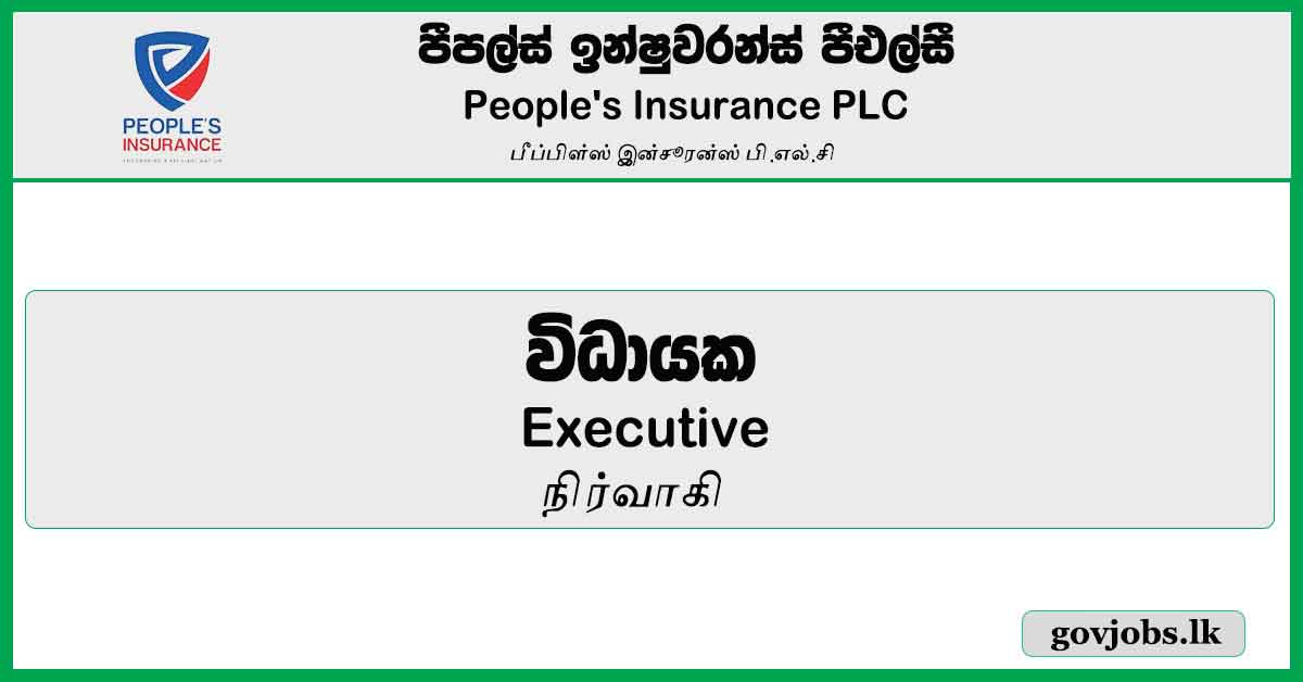 Executive -Finance (Head Office) - People's Insurance PLC Job Vacancies 2024