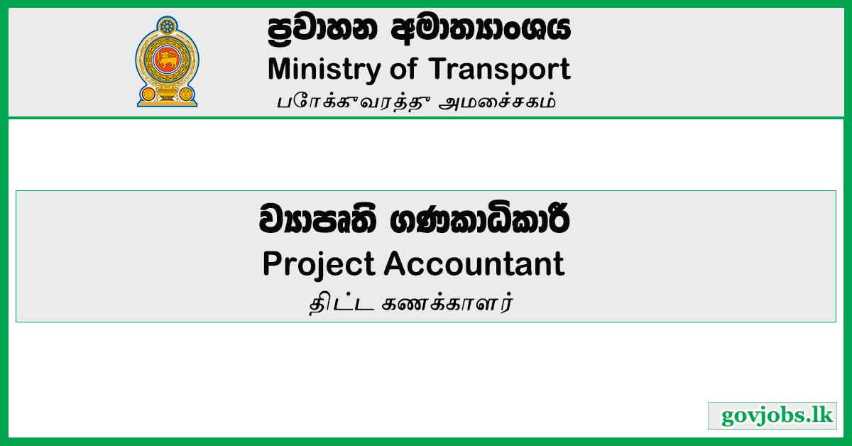 Project Accountant - Ministry Of Transport Job Vacancies 2024