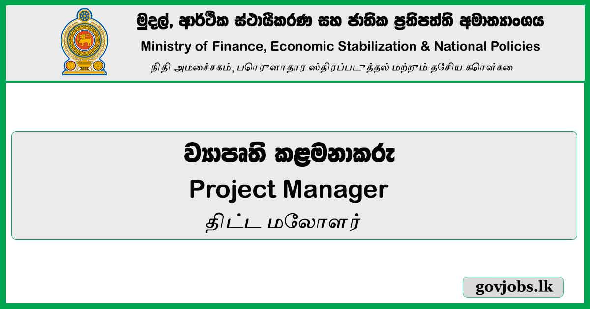 Project Manager Ministry of Finance, Economic Stabilization