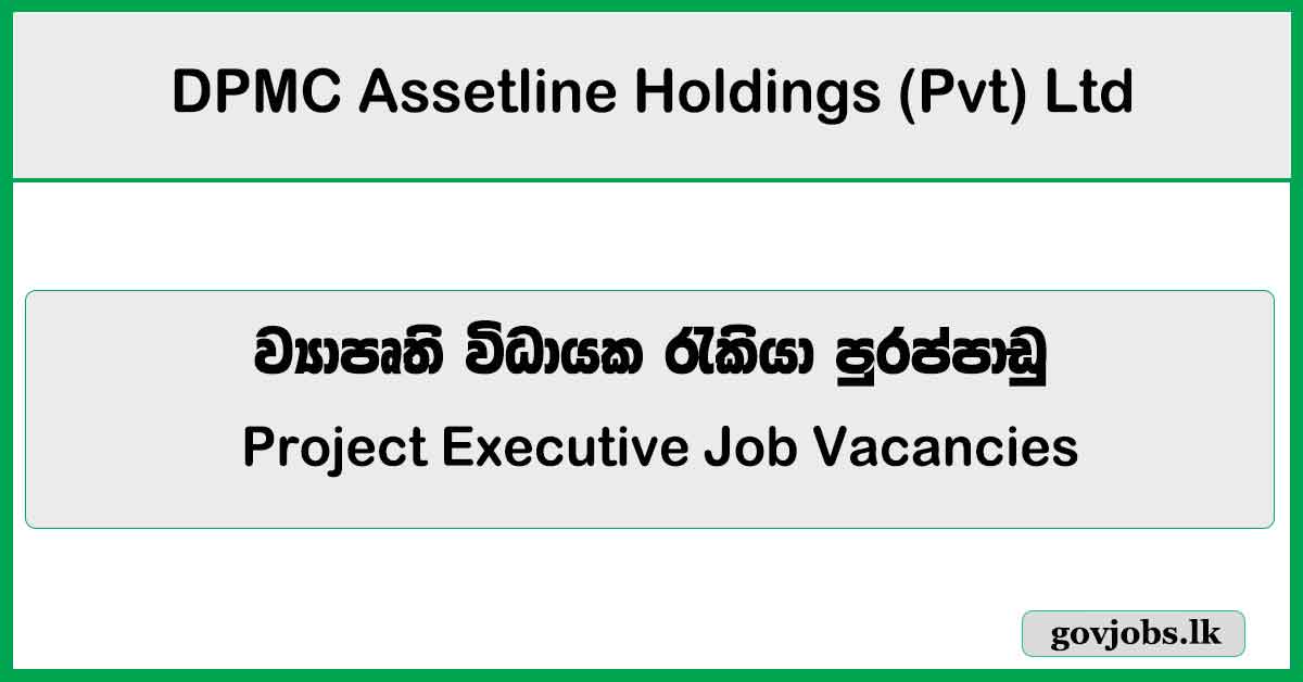 Project Executive - DPMC Assetline Holdings (Pvt) Ltd Job Vacancies 2024