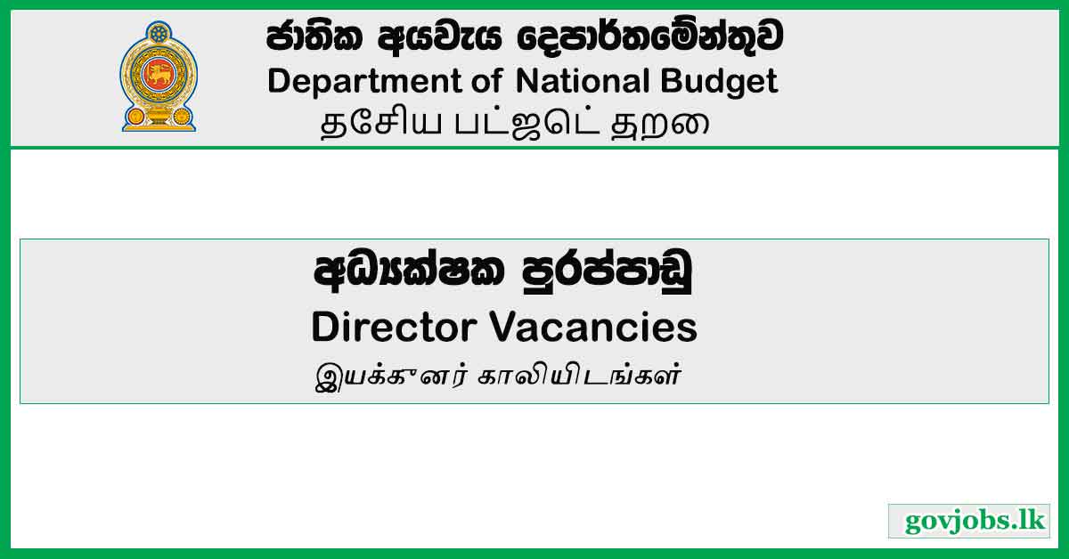 Director – Department of National Budget Vacancies 2023