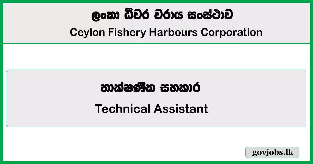 Technical Assistant - Ceylon Fishery Harbours Corporation Job Vacancies 2024