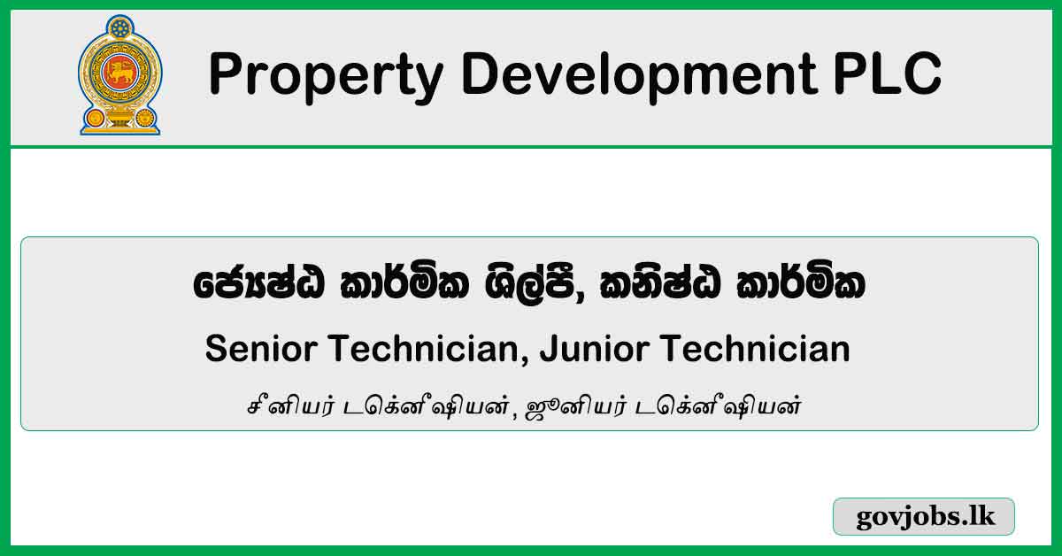 Senior Technician Junior Technician Property Development PLC Job   117 3 