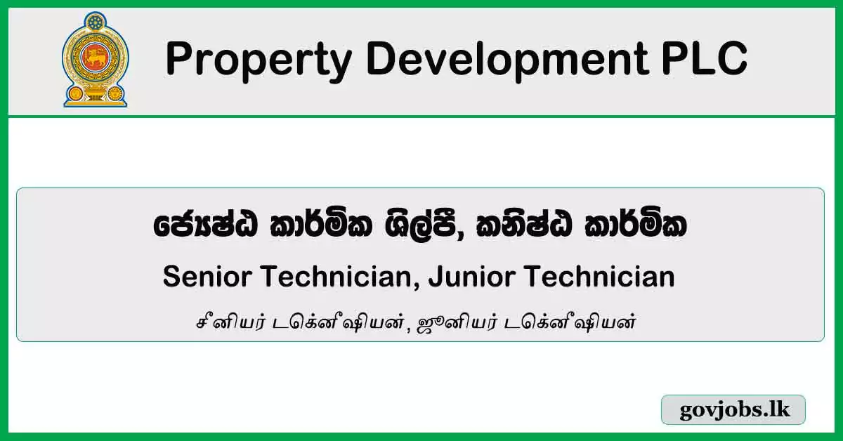 Junior Technician, Senior Technician – Property Development PLC Job Vacancies 2024