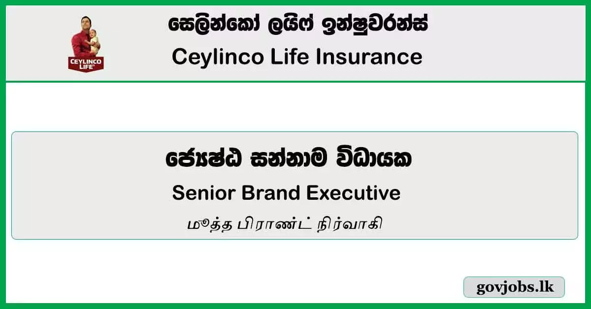 Senior Brand Executive - Ceylinco Life Insurance Limited Job Vacancies 2023