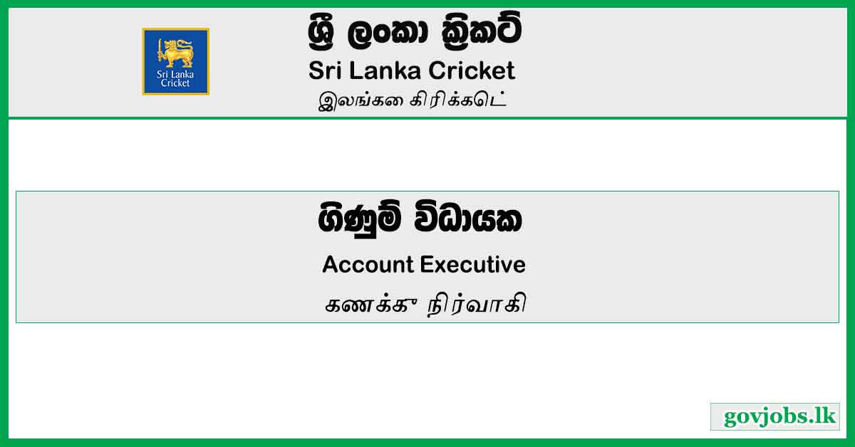 Account Executive - Sri Lanka Cricket Vacancies 2023