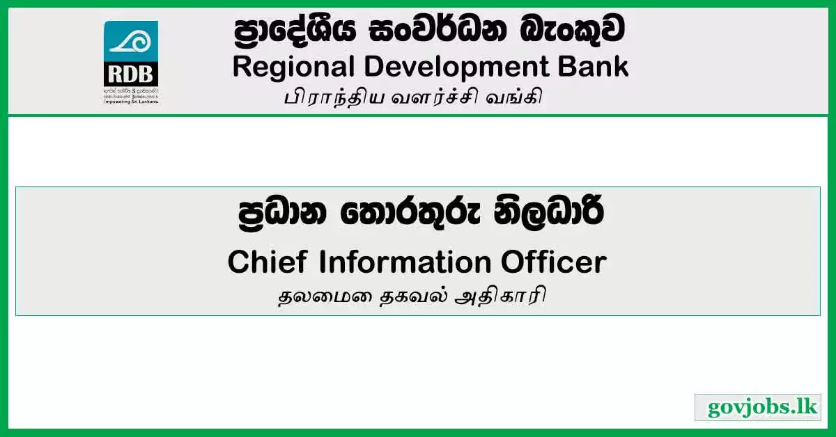 Chief Information Officer - Regional Development Bank Job Vacancies 2023