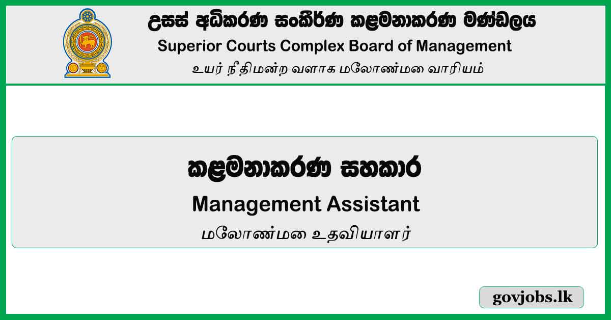 Management Assistant - Superior Courts Complex Board Of Management Vacancies 2023