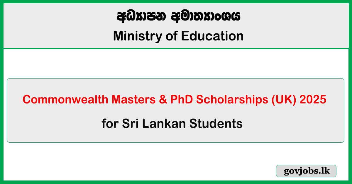 Commonwealth Masters & PhD Scholarships (UK) 2025