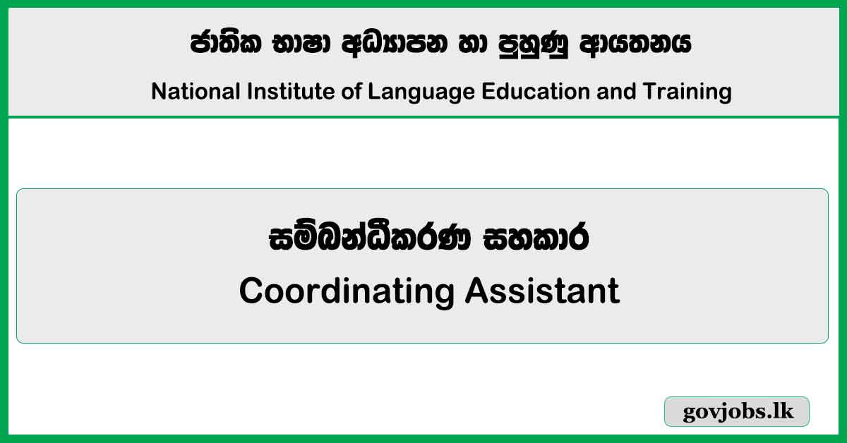 Coordinating Assistant - National Institute of Language Education and Training Job Vacancies 2024