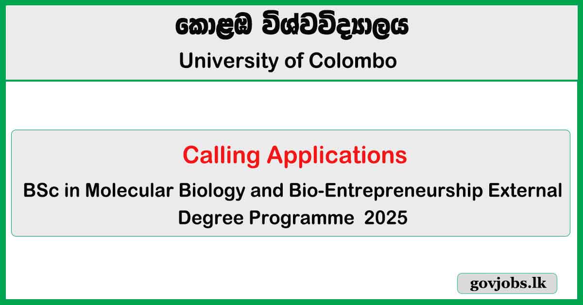 BSc in Molecular Biology and Bio-Entrepreneurship External Degree 2025