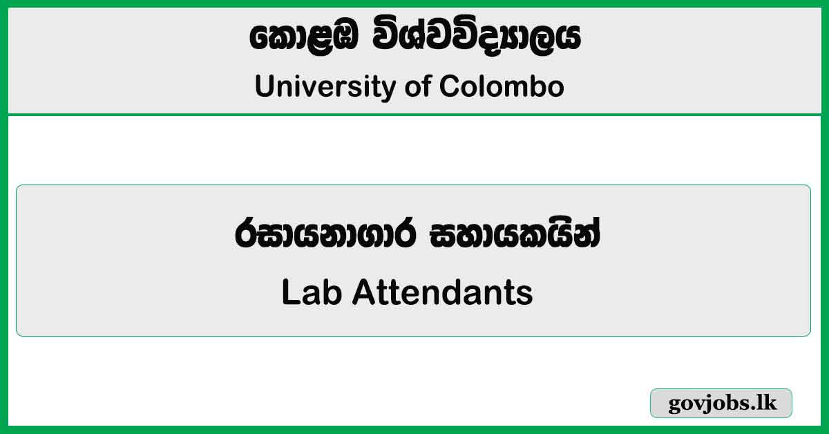 Lab Attendants - University of Colombo Job Vacancies 2024