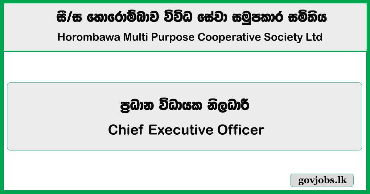 Chief Executive Officer - Horombawa Multi Purpose Cooperative Society Ltd Job Vacancies 2024