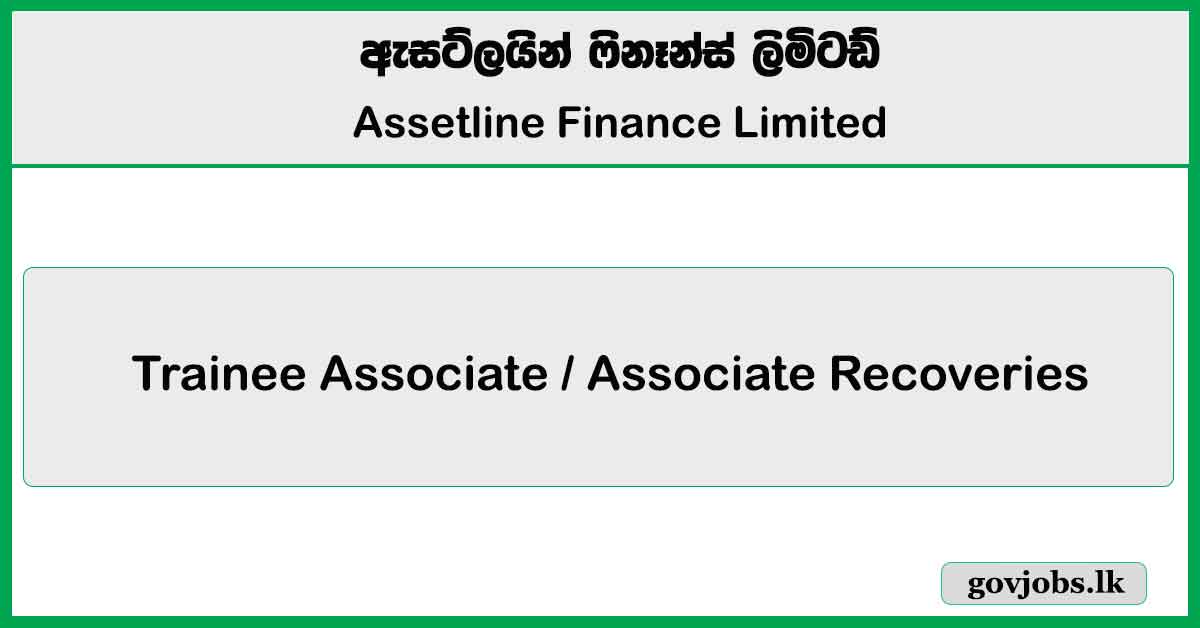 Trainee Associate / Associate Recoveries - Assetline Finance Limited Job Vacancies 2025
