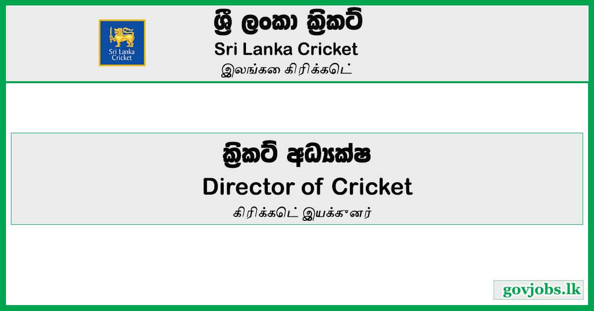 Director Of Cricket - Sri Lanka Cricket Job Vacancies 2024