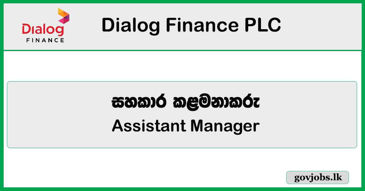 Assistant Manager - Dialog Finance PLC Job Vacancies 2024