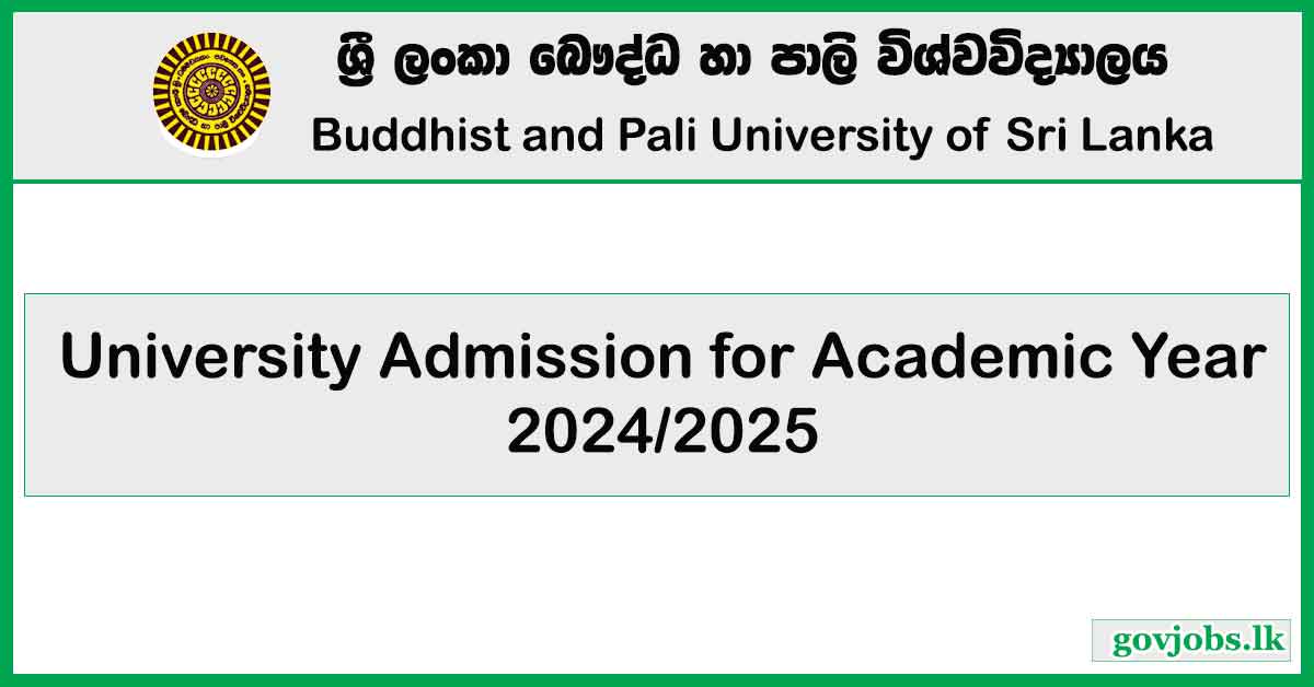 University Admission Application 2024/25 - Buddhist & Pali University (BPU)