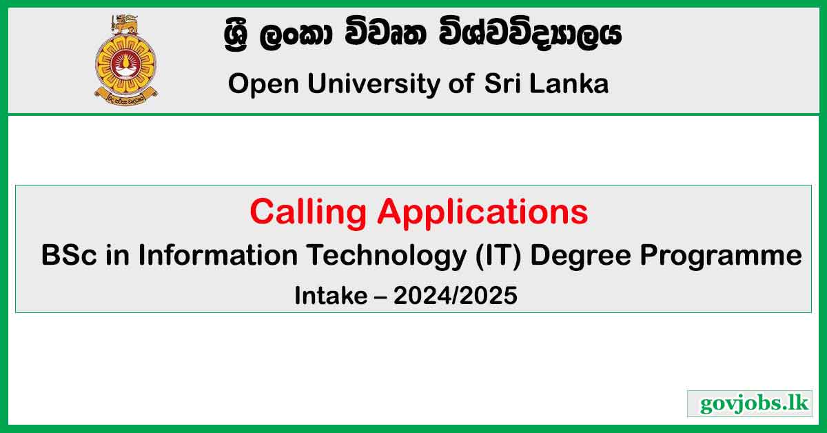 Open University - BSc in Information Technology (IT) Degree Programme 2024