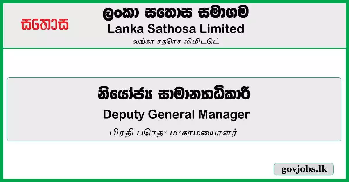 Deputy General Manager (Information Technology) – Lanka Sathosa Job Vacancies 2024