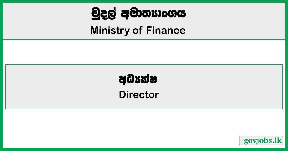 Director - Ministry Of Finance Job Vacancies 2024