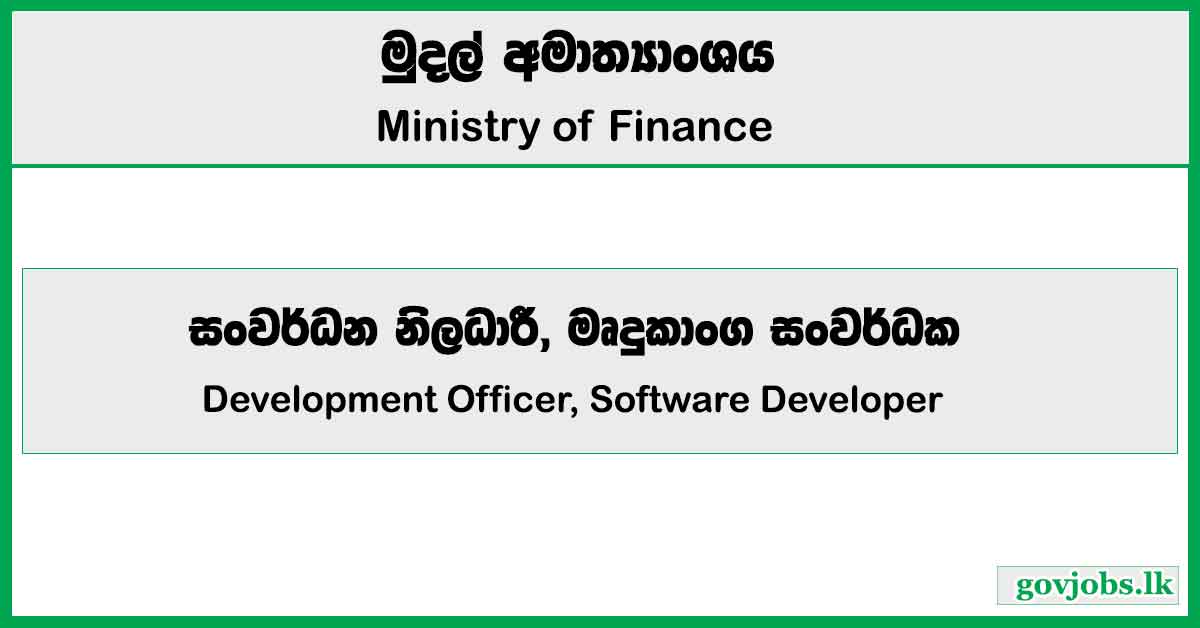 Development Officer, Software Developer, Assistant Commissioner, System Administrator - Ministry Of Finance Job Vacancies 2024