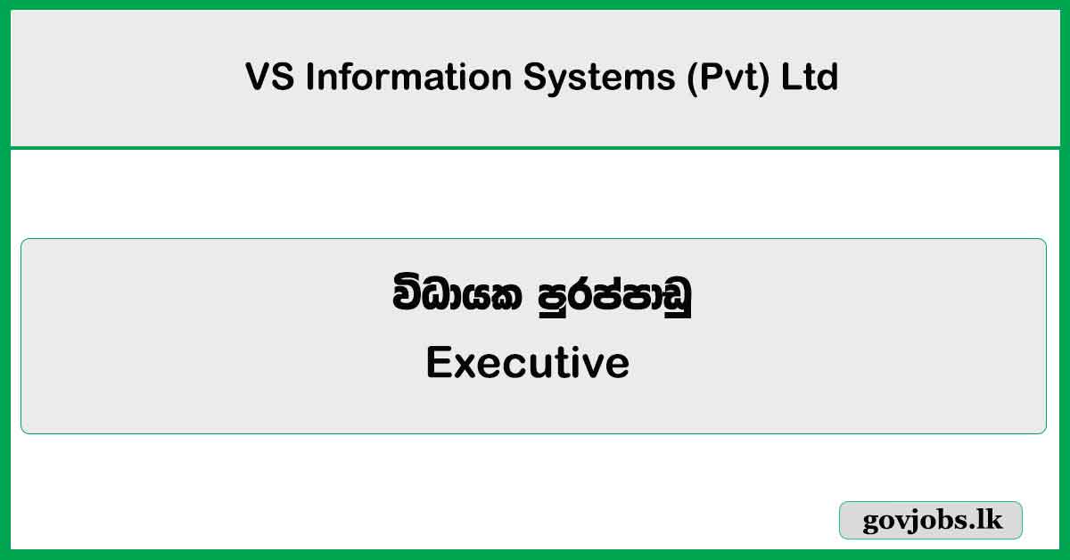 Executive - Medical Claims - VS Information Systems (Pvt) Ltd Job Vacancies 2024