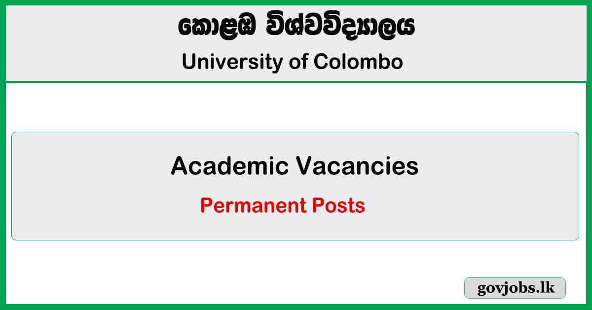 Academic Posts - University of Colombo