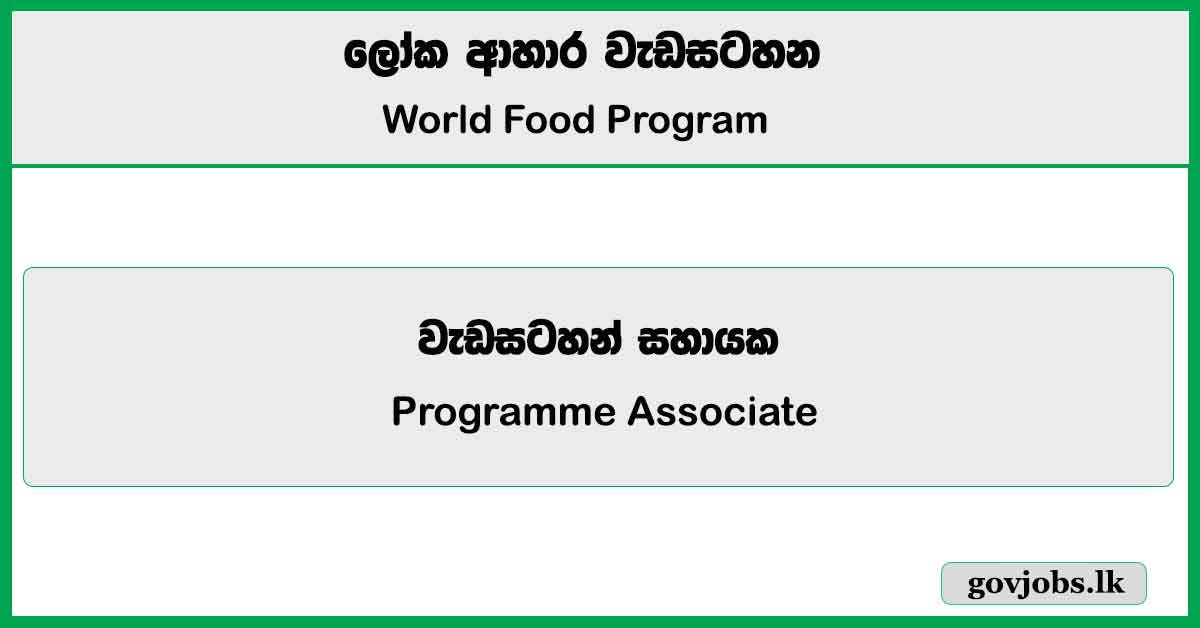 Programme Associate – World Food Program Job Vacancies 2024