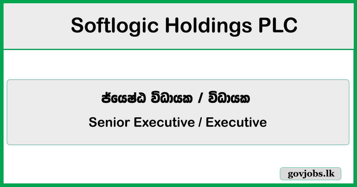 Senior Executive / Executive - Risk Management - Softlogic Holdings PLC Job Vacancies 2024