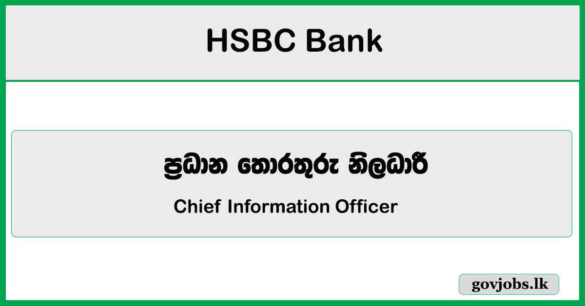 Chief Information Officer – HSBC Bank Job Vacancies 2024