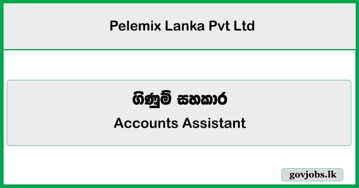 Accounts Assistant - Pelemix Lanka Pvt Ltd Job Vacancies 2024