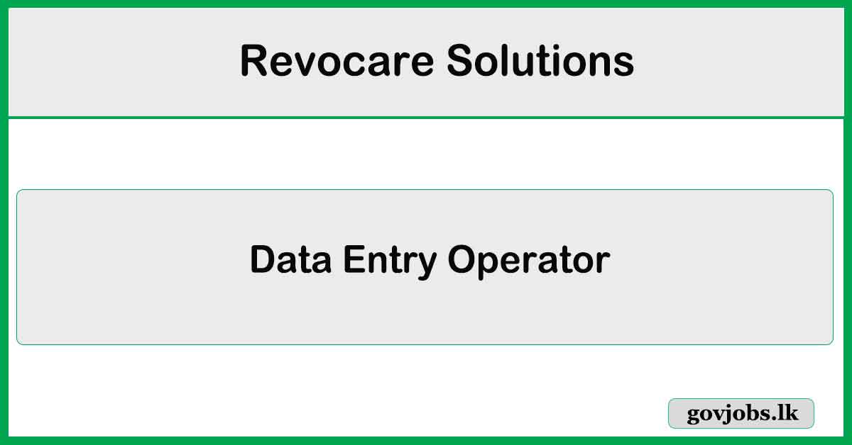 Data Entry Operator - Revocare Solutions Job Vacancies 2024