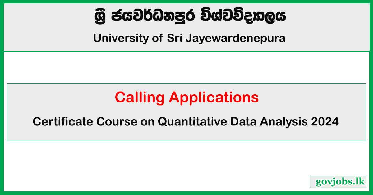 Certificate Course on Quantitative Data Analysis 2024