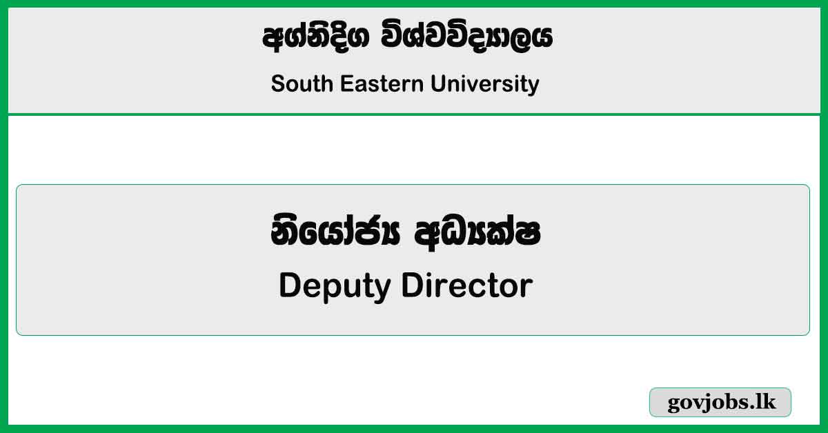 Deputy Director - South Eastern University Job Vacancies 2024