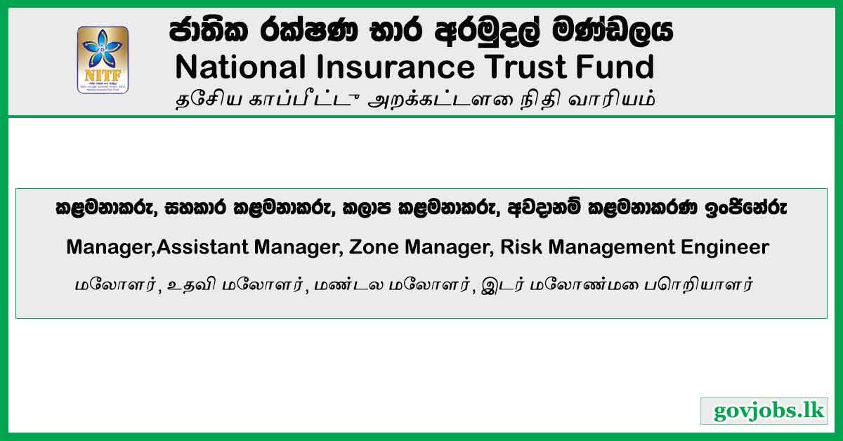 Manager,Assistant Manager, Zone Manager, Risk Management Engineer - National Insurance Trust Fund