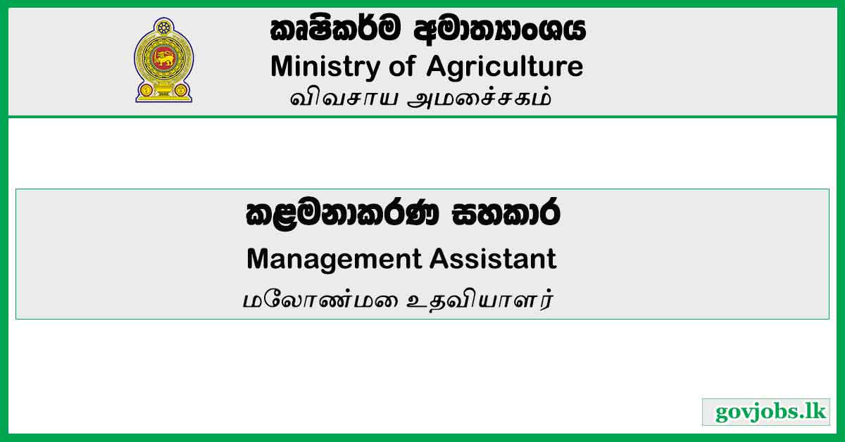 Management Assistant - Ministry of Agriculture