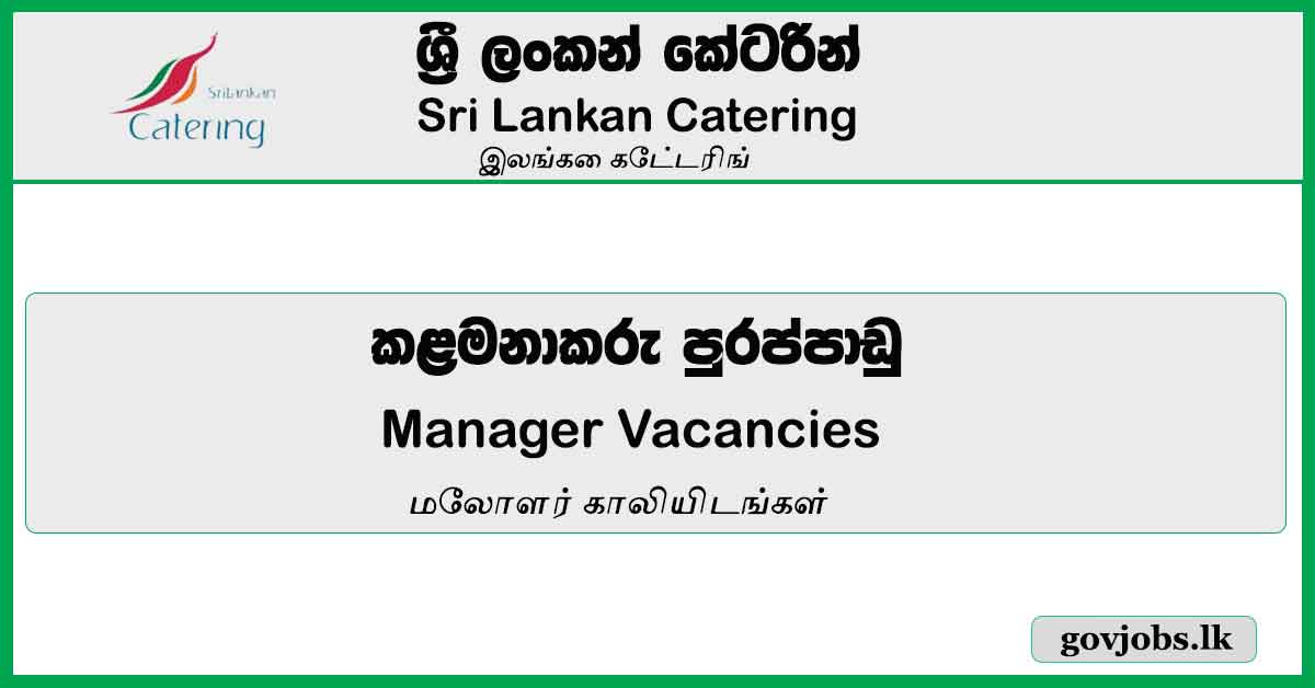 Manager (Financial Reporting) – Sri Lankan Catering Job Vacancies 2023