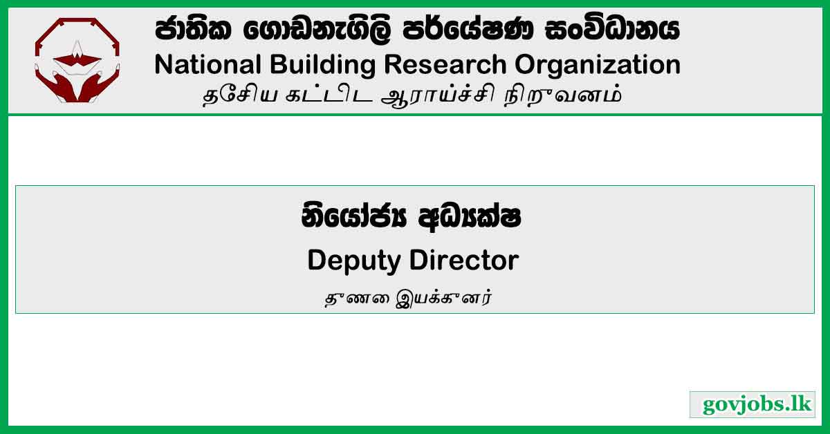 Deputy Director National Building Research Organization Job Vacancies