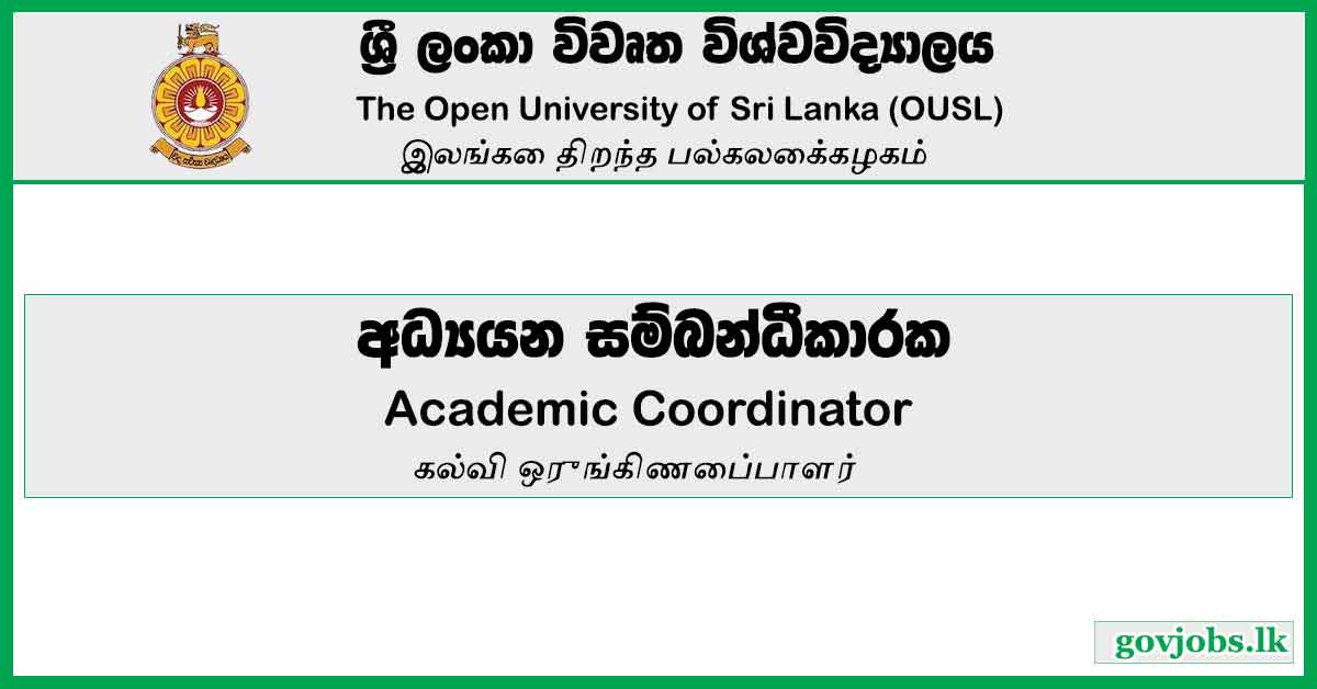 Academic Coordinator - Open University Of Sri Lanka