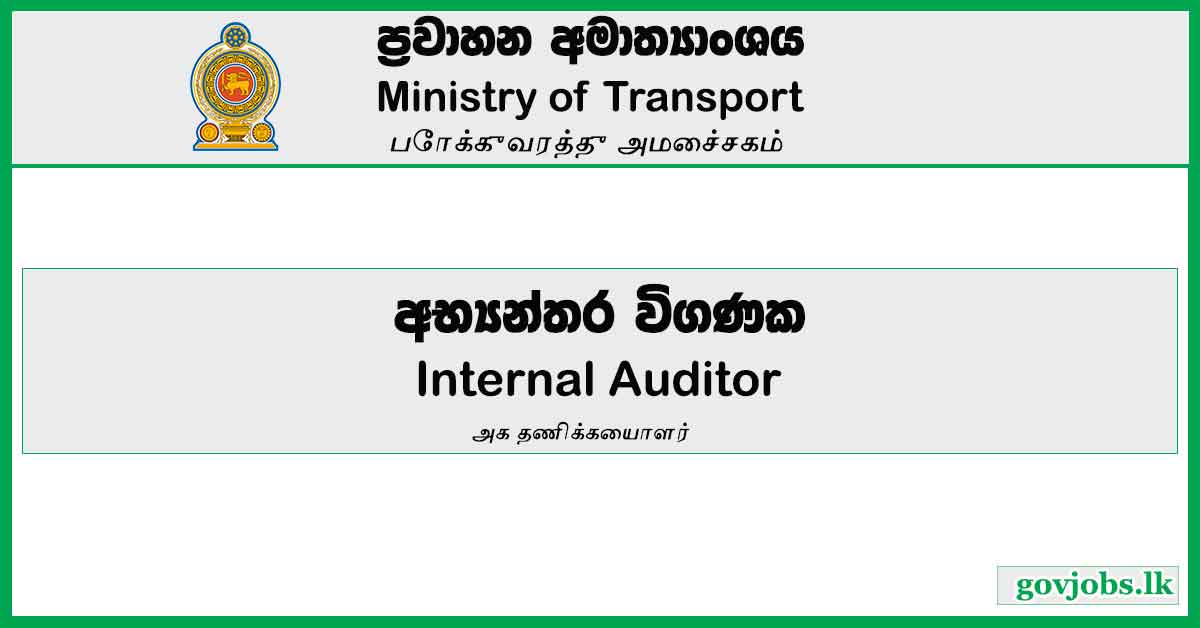 Internal Auditor - Ministry Of Transport Job Vacancies 2024