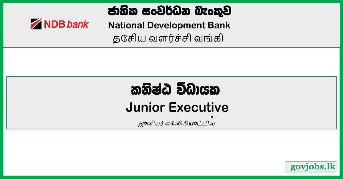 Junior Executive (Wholesale Banking) – National Development Bank Vacancies 2023
