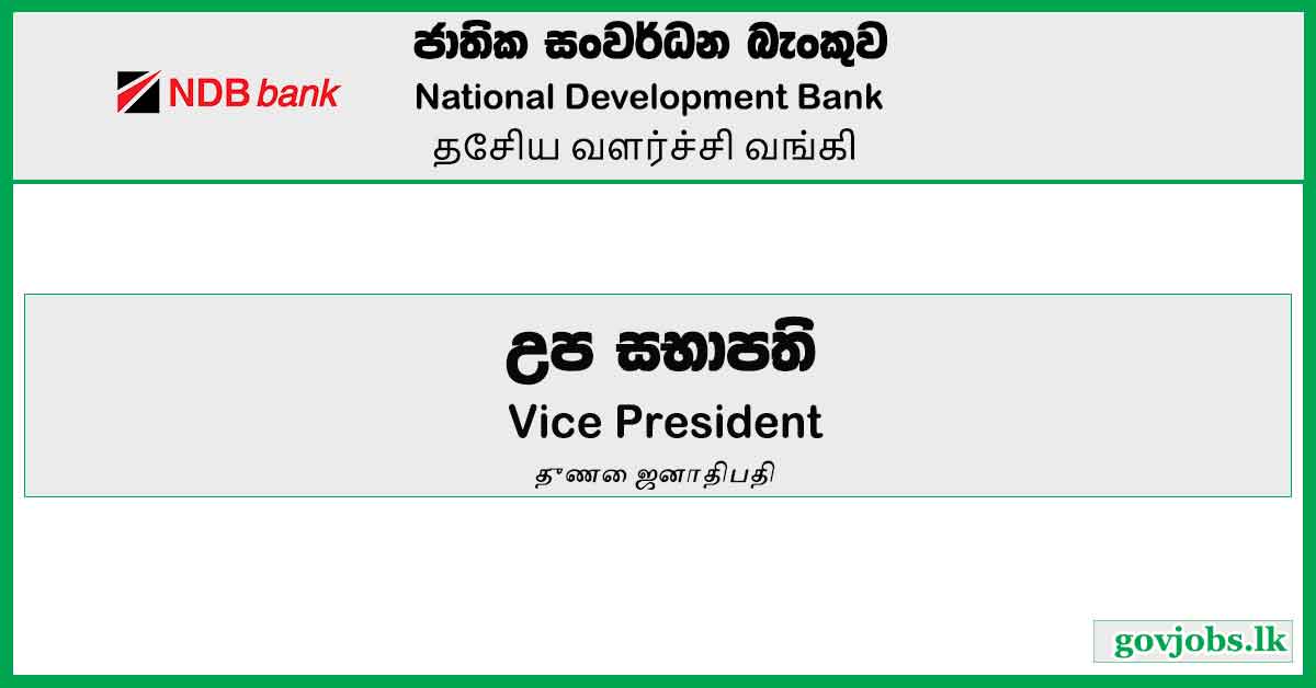 Vice President (Wholesale Banking) – National Development Bank Job Vacancies 2023