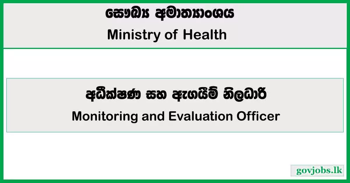 Monitoring and Evaluation Officer - Ministry of Health Job Vacancies 2024