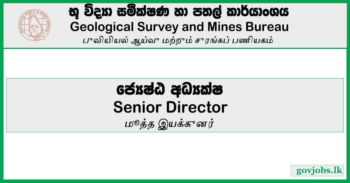 Geological Survey And Mines Bureau-Senior Director Vacancies 2023