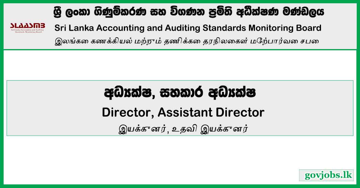 Director Assistant Director Sri Lanka Accounting And Auditing   9 4 